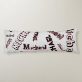 Ihr Namensmuster Monogramm Rose Schatten Seitenschläferkissen (Rückseite)
