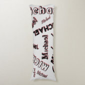 Ihr Namensmuster Monogramm Rose Schatten Seitenschläferkissen (Vorderseite Vertikal)