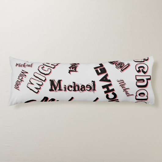 Ihr Namensmuster Monogramm Rose Schatten Seitenschläferkissen (Vorderseite)