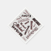 Ihr Namensmuster Monogramm Rose Schatten Serviette (Ecke)