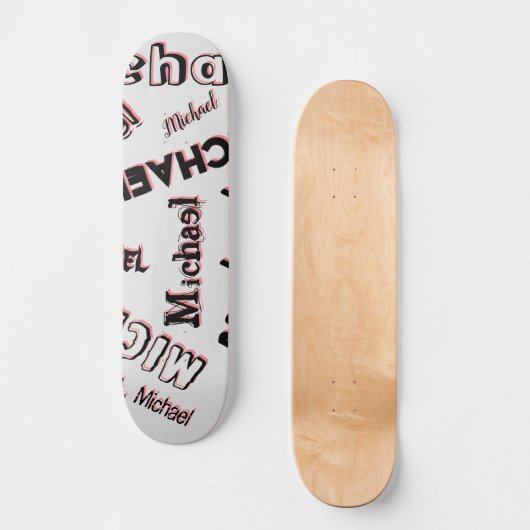 Ihr Namensmuster Monogramm Rose Schatten Skateboard (Vorderseite)