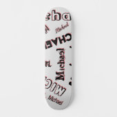 Ihr Namensmuster Monogramm Rose Schatten Skateboard (Vorderseite)