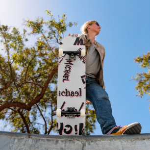 Ihr Namensmuster Monogramm Rose Schatten Skateboard