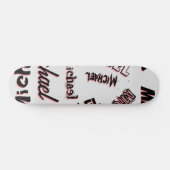 Ihr Namensmuster Monogramm Rose Schatten Skateboard (Horizontal)