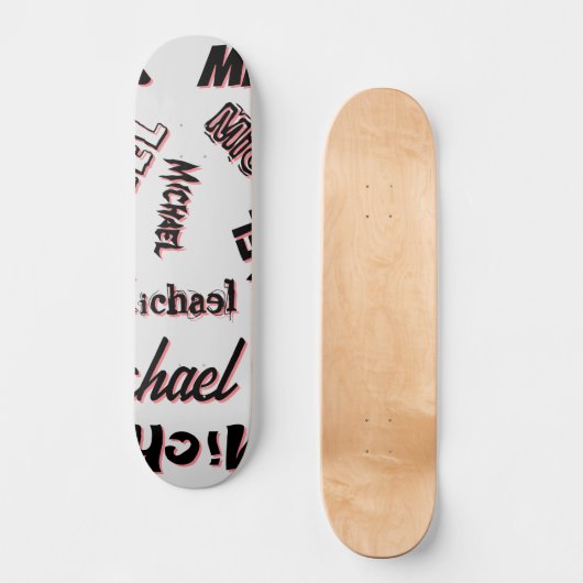 Ihr Namensmuster Monogramm Rose Schatten Skateboard (Vorderseite)