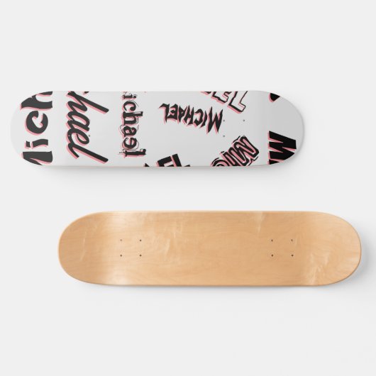 Ihr Namensmuster Monogramm Rose Schatten Skateboard (Horizontal)