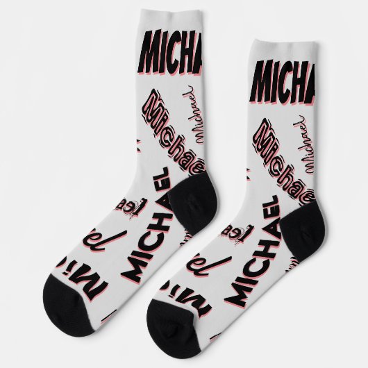 Ihr Namensmuster Monogramm Rose Schatten Socken (Linkes Detail)