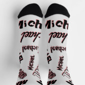 Ihr Namensmuster Monogramm Rose Schatten Socken (Oben)