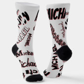 Ihr Namensmuster Monogramm Rose Schatten Socken (Gewinkelt)