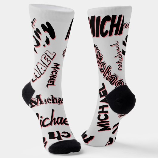 Ihr Namensmuster Monogramm Rose Schatten Socken (Gewinkelt)