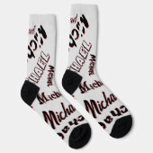 Ihr Namensmuster Monogramm Rose Schatten Socken (Rechts)