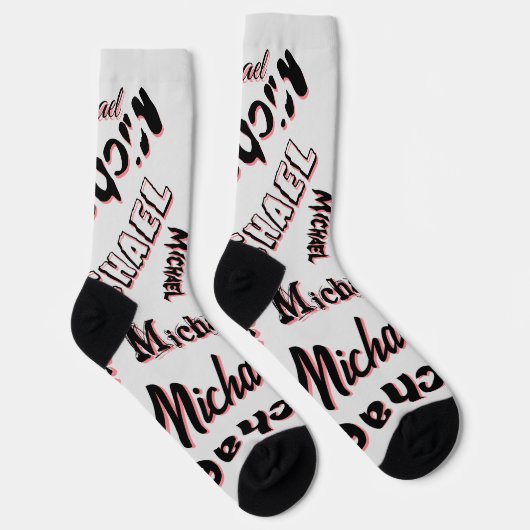 Ihr Namensmuster Monogramm Rose Schatten Socken (Rechts)