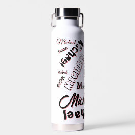 Ihr Namensmuster Monogramm Rose Schatten Trinkflasche