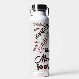 Ihr Namensmuster Monogramm Rose Schatten Trinkflasche