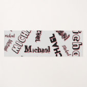 Ihr Namensmuster Monogramm Rose Schatten Yogamatte (Vorderseite (Horizontal))