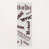 Ihr Namensmuster Monogramm Rose Schatten Yogamatte (Vorderseite)