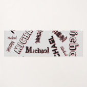 Ihr Namensmuster Monogramm Rose Schatten Yogamatte (Vorderseite (Horizontal))