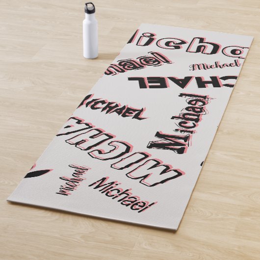 Ihr Namensmuster Monogramm Rose Schatten Yogamatte (Beispiel)