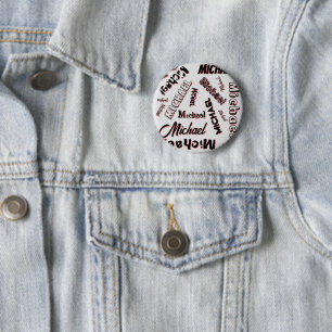 Ihr Namensmuster Monogramm Rosenfarbe Schatten Button