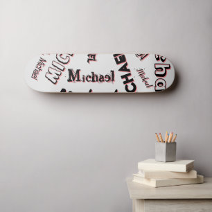 Ihr Namensmuster Monogramm Rosenfarbe Schatten Skateboard