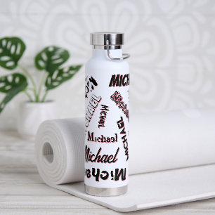 Ihr Namensmuster Monogramm Rosenfarbe Schatten Trinkflasche