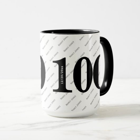 Ihr Namensmuster - Schwarz & Weiß - Fett 100 Tasse (VorderseiteRechts)