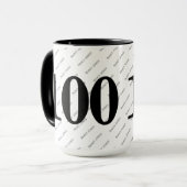 Ihr Namensmuster - Schwarz & Weiß - Fett 100 Tasse (Vorderseite Links)