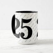 Ihr Namensmuster - Schwarz & Weiß - Fett 25 Tasse (Vorderseite Links)