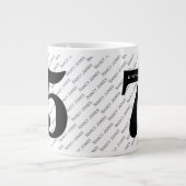 Ihr Namensmuster - Schwarz/Weiß - Fettalter 75 Jumbo-Tasse (Vorderseite)