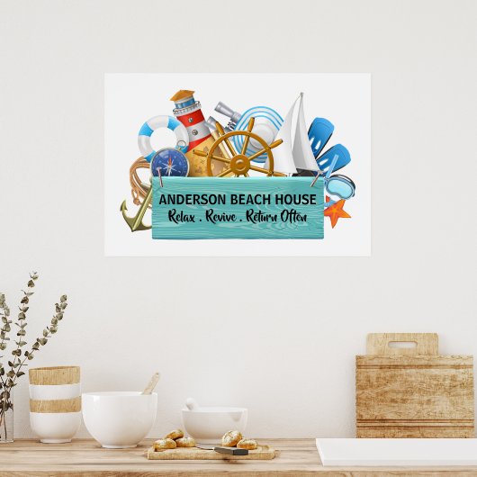 Ihr Nautical - Beach House - Zeichen Poster (Küche)