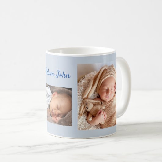 Ihr neues Baby Boy Fotos Personalisierter, benutze Kaffeetasse (VorderseiteRechts)