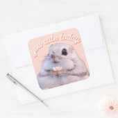 Ihr Niedlich heute Niedliches Eichhörnchen mit ros Quadratischer Aufkleber (Umschlag)