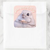 Ihr Niedlich heute Niedliches Eichhörnchen mit ros Quadratischer Aufkleber (Tasche)