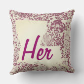 Ihr oder Ihm Staat Floral Louisiana irgendein Farb Kissen (Rückseite)