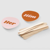 Ihr oder ihr rosa Orangefarbenes Hochzeitsspiel Fächer (Non-assembled)