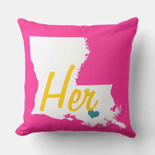 Ihr oder Sein Louisiana Staat Floral Kissen (Vorderseite)
