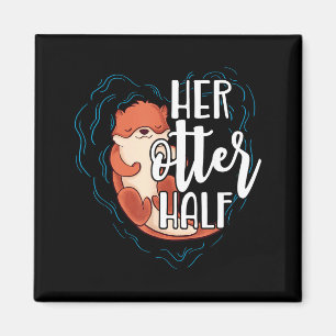 Ihr Otter-Halb-Pun-Romantisches-Paar Valentinstag Magnet