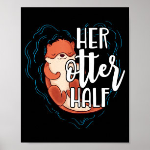 Ihr Otter-Halb-Pun-Romantisches-Paar Valentinstag Poster