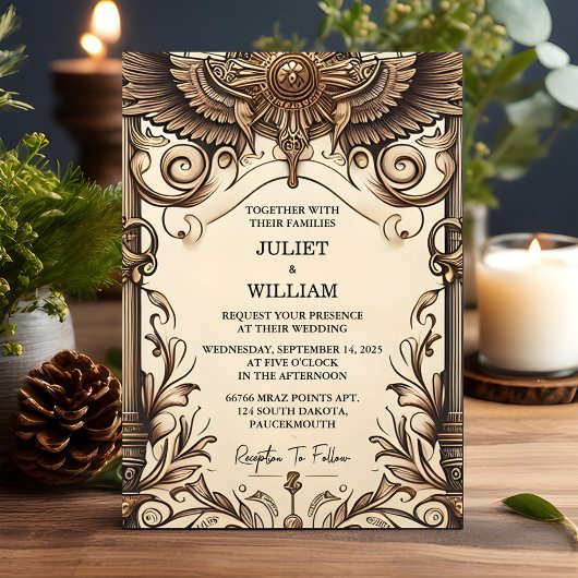 Ihr Papyrus Vintag Retro Vellum Overlay Hochzeit Einladung