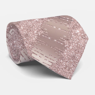 Ihr Party Neck Tie Rose Gold Blush Glitzer Tropfen Krawatte