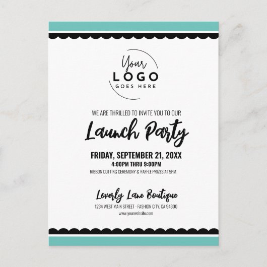 Ihr Party zur Einführung von Logos Postkarte (Vorderseite)