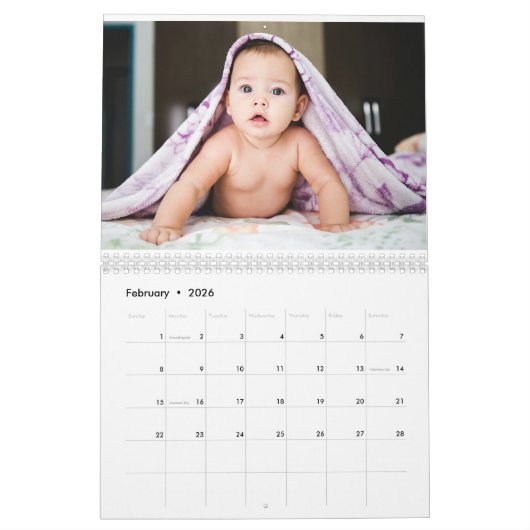 Ihr perfekter Kalender - Familiär und Baby-Desk (Feb 2026)