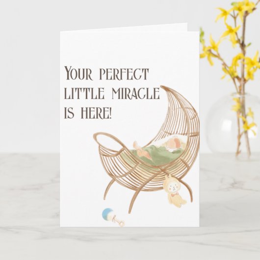 Ihr perfektes kleines Wunder ist hier Glückwunsch Karte (Gelbe Blume)