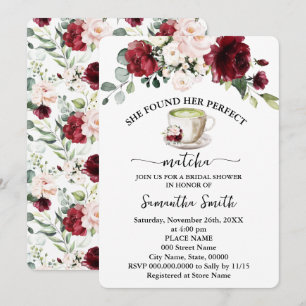 Ihr perfektes Matcha Brautparty Marsala gefunden Einladung