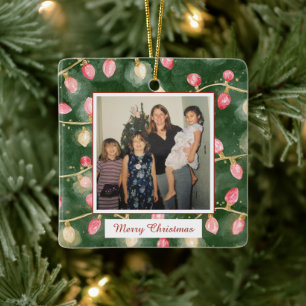 Ihr personalisiertes Weihnachtsfoto Keramikornament
