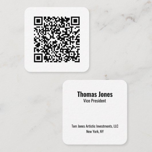 Ihr persönlicher QR-Code in Verbindung mit Ihrem U Quadratische Visitenkarte (Vorne/Hinten)