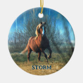 Ihr Pferd Foto Weihnachten Gold Glitzer Keramik Ornament (Vorne)