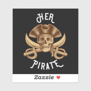 Ihr Pirat Vintage Totenkopf mit gekreuzten Knochen Aufkleber
