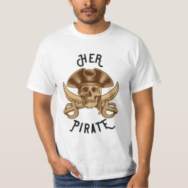 Ihr Piraten Vintage Crossbones Skull & Sword White T-Shirt