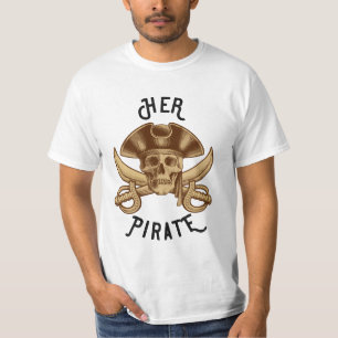 Ihr Piraten Vintage Crossbones Skull & Sword White T-Shirt